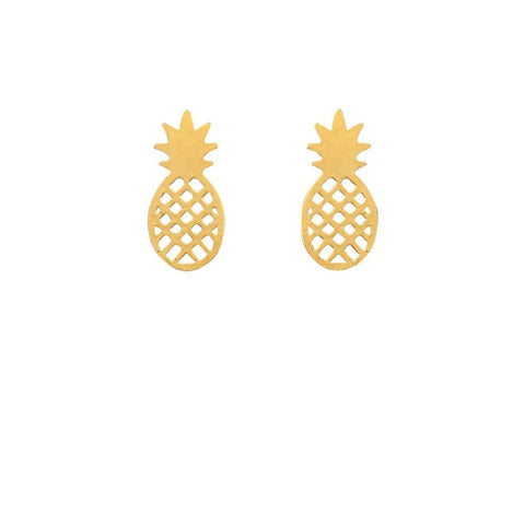 Dainty Pineapple Studs-Gold Plated