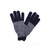 Navy Unisex Striped Gloves Angora and Wool Blend