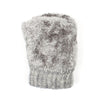 Gray Womens Lace Knit Winter Gloves Fleece Lined