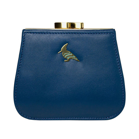 Blue Leather Coin Purse Wallet - Canary