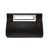 Black White Leather Clutch Handbag-Whippoorwill