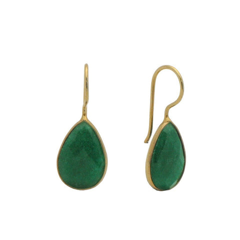 Green Quartz Hook Earrings
