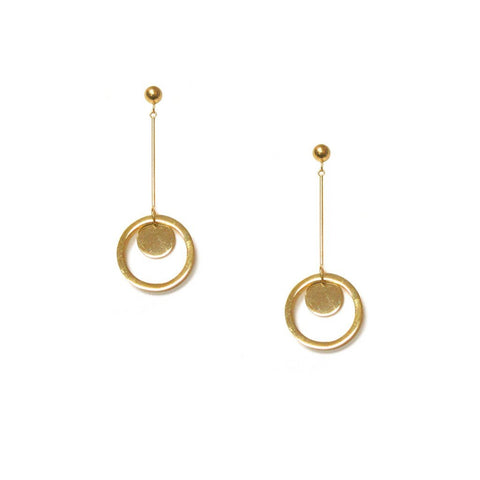 Circle Bar Drop Earrings - Available In More Colors