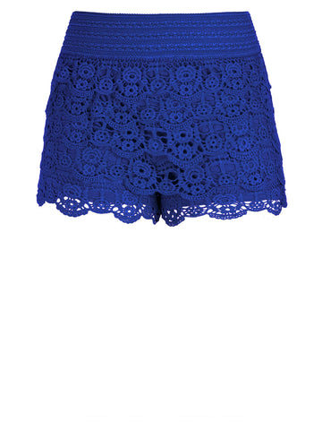 Layered Lace Shorts In Deep Sea
